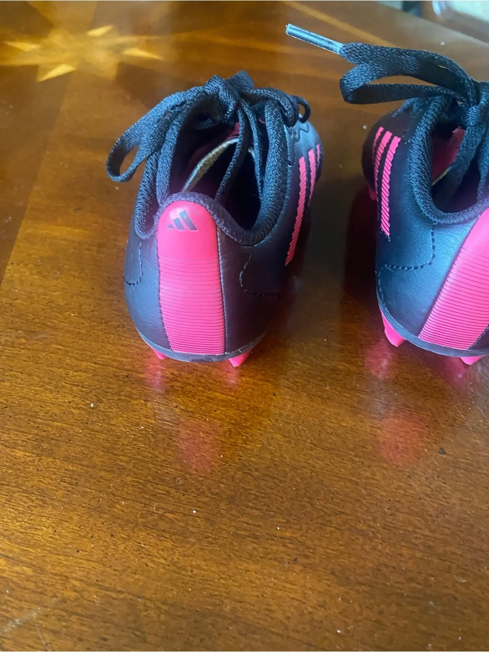 adidas Kids Black and Pink Striped Sneakers